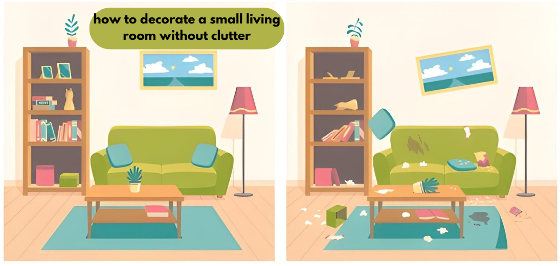 how to decorate a small living room without clutter